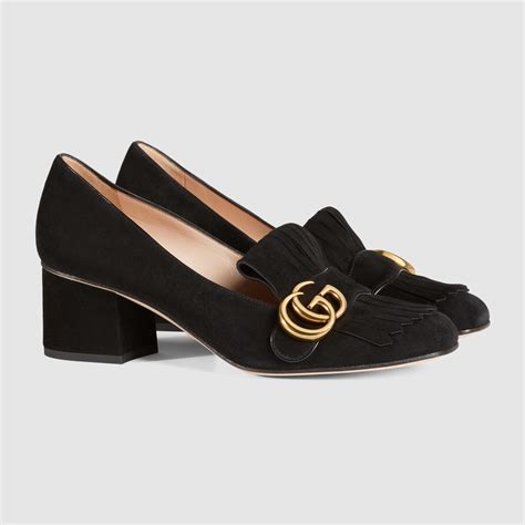 gucci gg tiger mid heel pumps|Gucci suede mid heel pump.